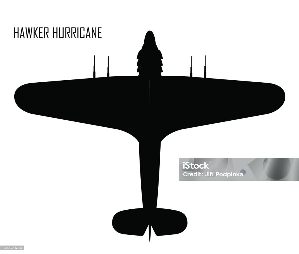 World War II - Hawker Huricane Air Vehicle stock vector