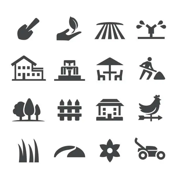 Vector illustration of Landscaping Icons - Acme Series