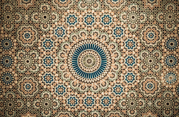 sfondo piastrelle vintage marocchino - middle eastern architecture foto e immagini stock