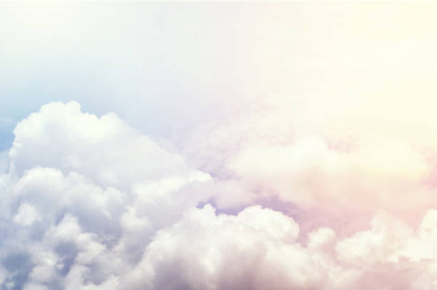 żywe kolorowe chmury, kolorowe niebo - cumulus cloud cloud cloudscape fluffy zdjęcia i obrazy z banku zdjęć