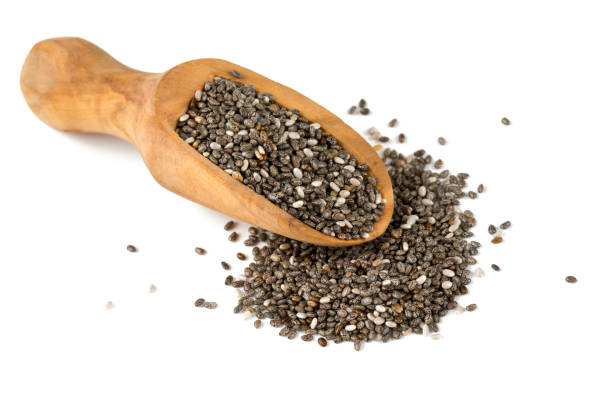 istock chia seeds in a wooden scoop isolated on white 683277500
