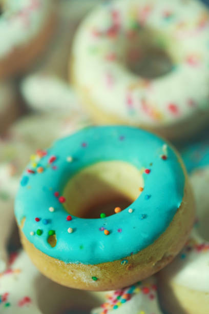 istock Delicious pretzels with blue glaze 683277948
