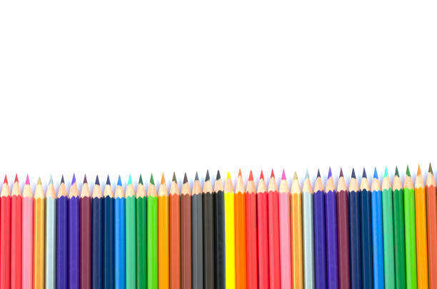 istock Color pencils isolated on white background.Close up 683283486