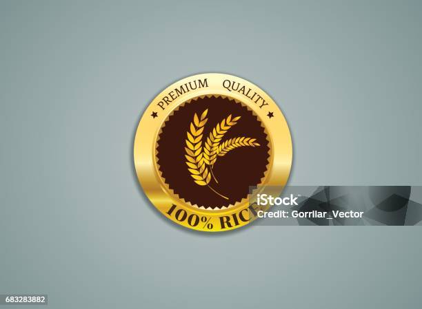 Golden Label Rice Rice Label Gold Quality Vector Illustration Stock Illustration ...
