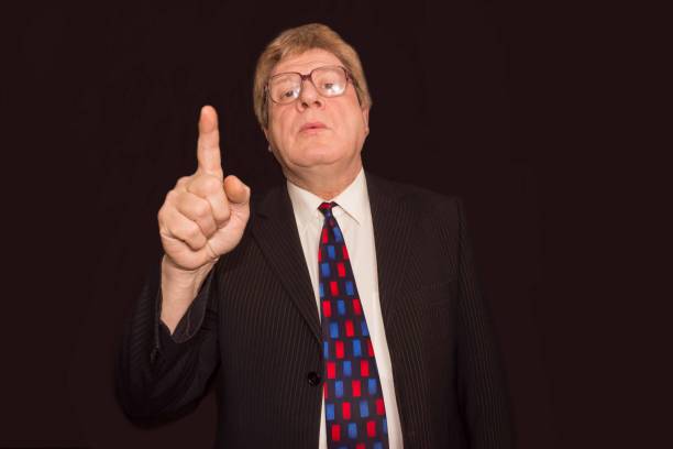 istock The Senior Business Man Raising Finger Up 683290422