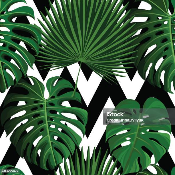 Dark Tropical Background With Jungle Plants. Seamless Tropical Pattern With  Green Phoenix Palm Leaves. Vector Illustration. Royalty Free SVG, Cliparts,  Vectors, and Stock Illustration. Image 73213755.