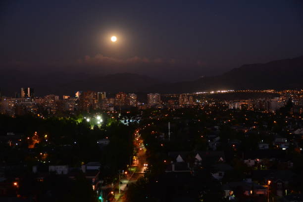 istock Full Moon rising at mount Andes in Santiago, Chile 683304230