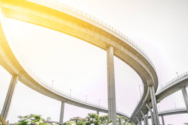 istock Bridge. Architecture lines under the bridge, Elevated expressway, bangkok, thailand 683306710