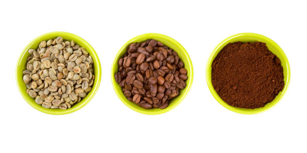 istock green, roasted and ground coffee 683317008