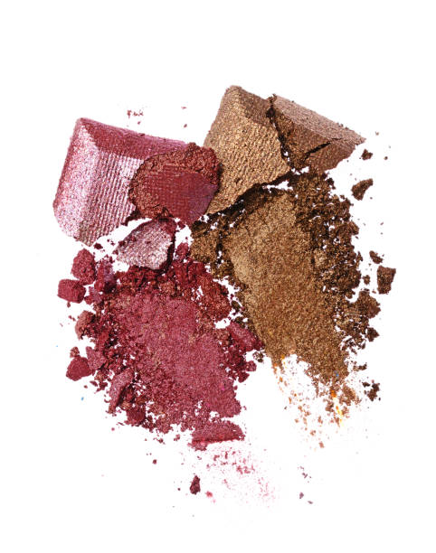 istock Smears of two crushed brown and purple shiny eyeshadow 683320582