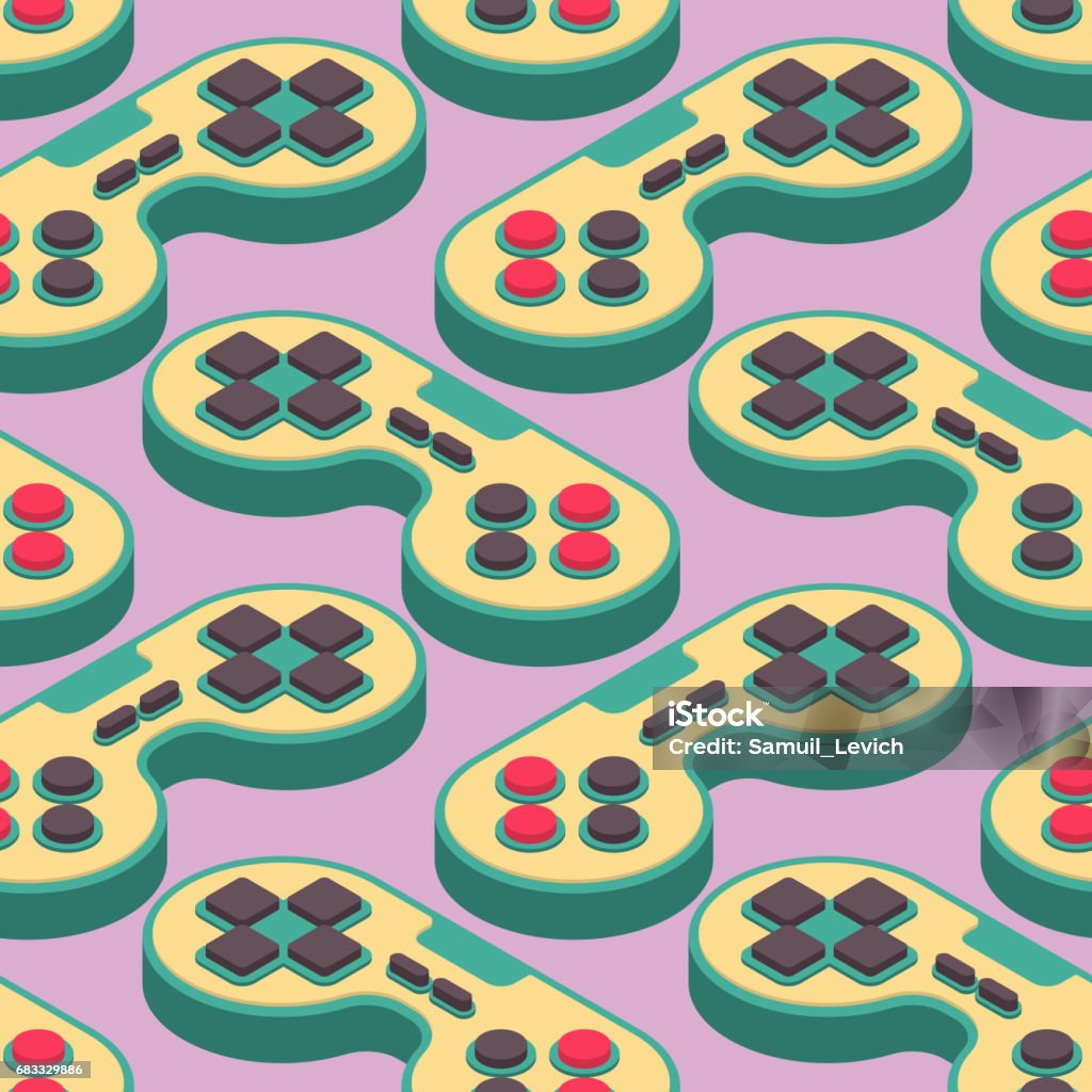 Joystick Retro Seamless Pattern Gampad Game Console 8 Bit Texture Retro ...