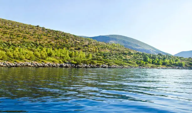 Photo of landscape of Ithaca island Greece