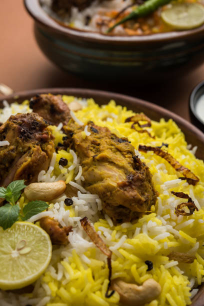 istock Hyderabadi chicken biryani or dum biryani, selective focus 683332916