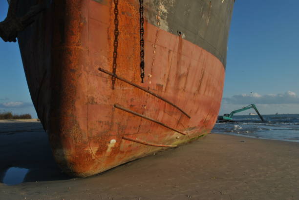 istock Ran aground ship wreckage at a seaside in Thailand 683333184