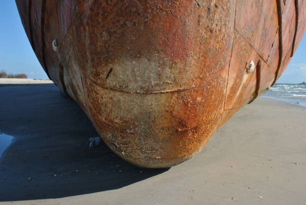 istock Ran aground ship wreckage at a seaside in Thailand 683333256