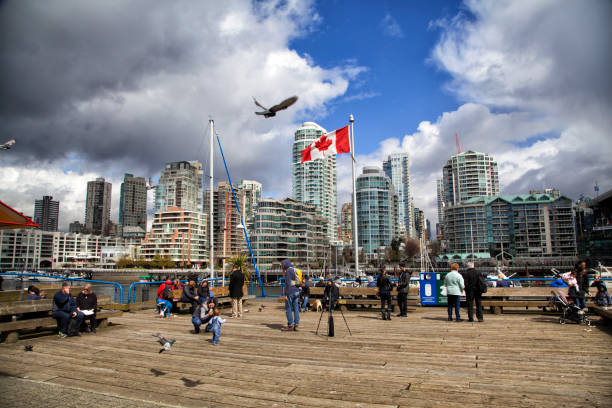 April 15, 2017 The dock in Granville Island in spring time, Vancouver, Canada