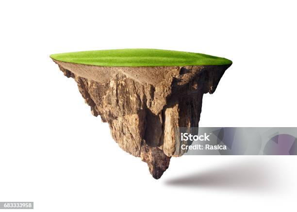 Surreal Island Floating In The Air Stock Photo - Download Image Now - Land, Levitation, Dirt