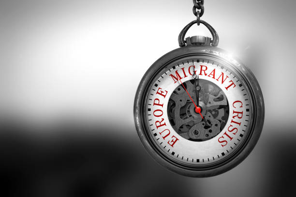 istock Europe Migrant Crisis on Vintage Watch. 3D Illustration 683334332