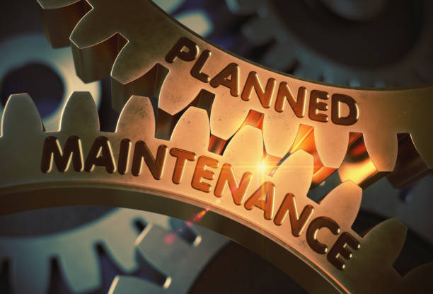 istock Planned Maintenance Concept. Golden Gears. 3D Illustration 683336766