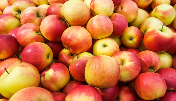istock Background of fresh red apples. 683336924