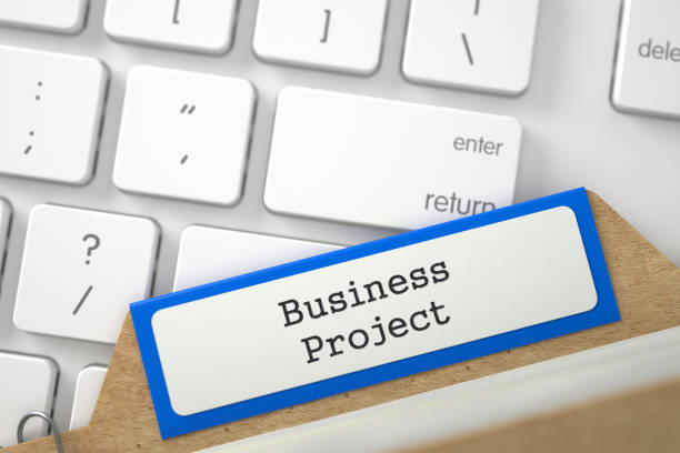 istock Card File with Inscription Business Project. 3D 683337024
