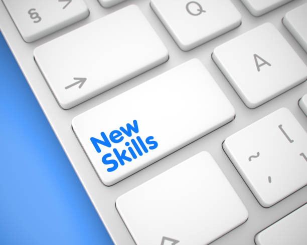 istock New Skills - Message on the White Keyboard Keypad. 3D 683340236
