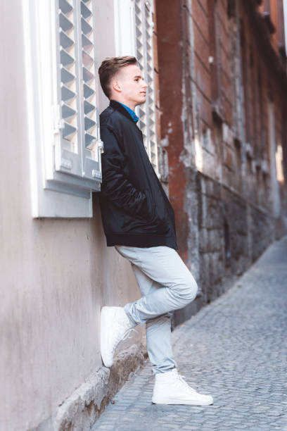 istock Young male model in the street 683362356