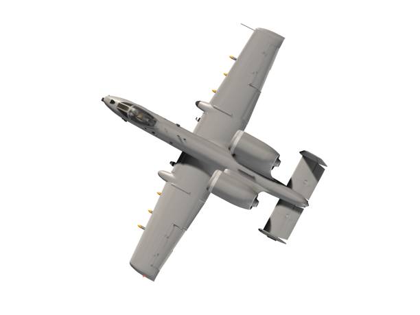 istock Popular armed US military ground attack aircraft in flight - isolated on white 683362772