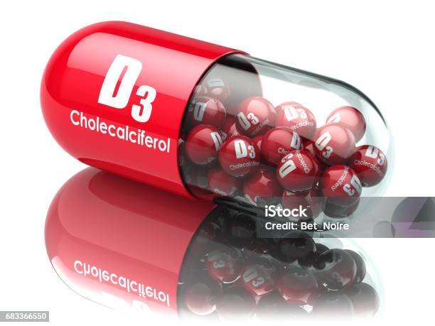 Vitamin D3 Capsule Or Pill Dietary Supplements Cholecalciferol Stock Photo - Download Image Now