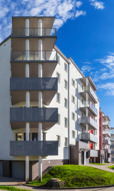 istock New modern apartment building with underground garage 683366866