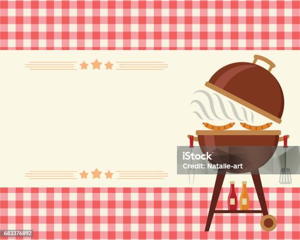 Barbecue Party Blank Invitation Stock Illustration - Download Image Now - Picnic, Lunch, Barbecue - Meal