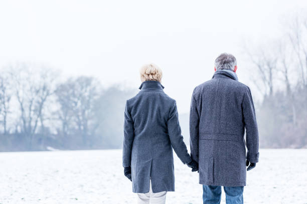 istock Senior couple having winter walk 683381702