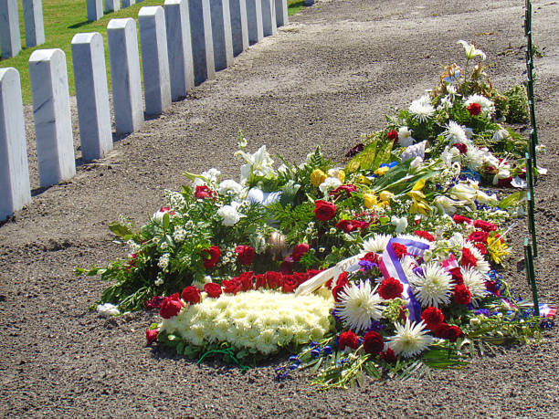 istock Funeral flowers cemetery 683390812