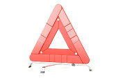 Warning Triangle, 3D rendering isolated on white background