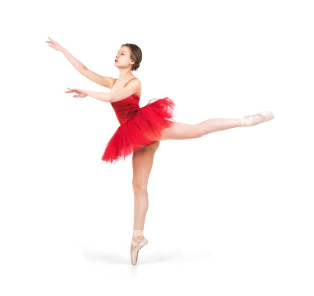 istock Young ballerina in a red tutu. 683391886