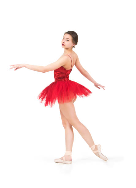 istock Young ballerina in a red tutu. 683391914