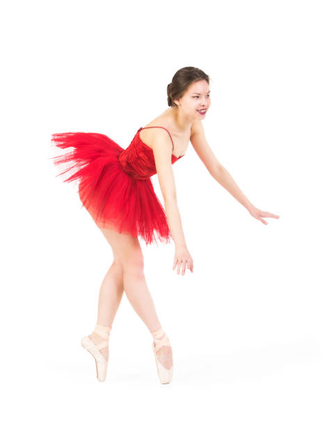 istock Young ballerina in a red tutu. 683392046