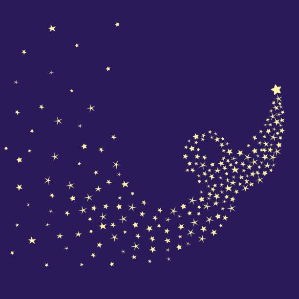 푸른 하늘에 혜성입니다. 스타 더스트 밤 그림입니다. 베들레헴의 별입니다. - newcastle stock illustrations