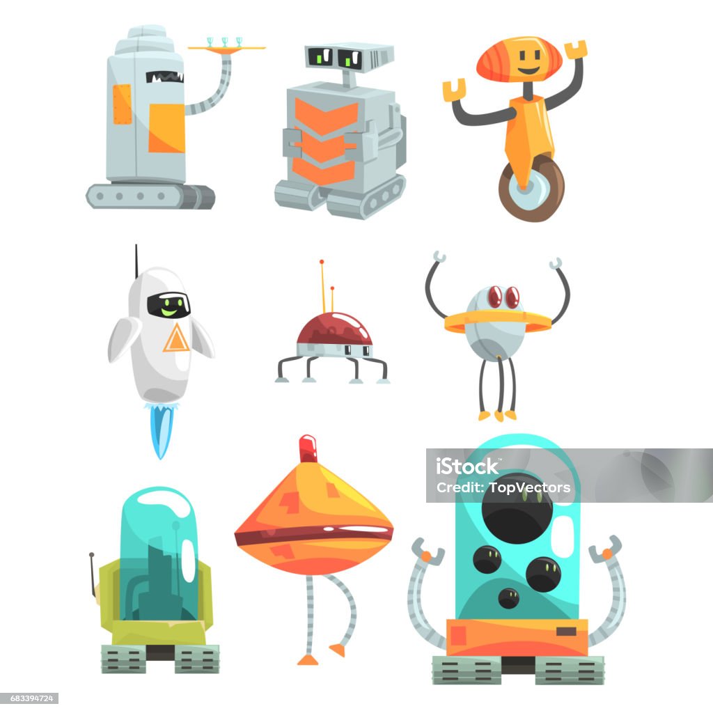 Thiết Kế Khác Nhau Robot Dịch Vụ Công Cộng Bộ Của Android Hoạt ...