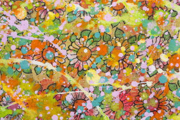 istock The flowery background sloppy with colourful  paint 683394944