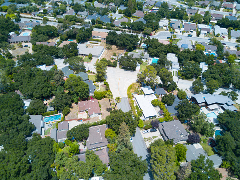 An aerial of homes in Southern California.