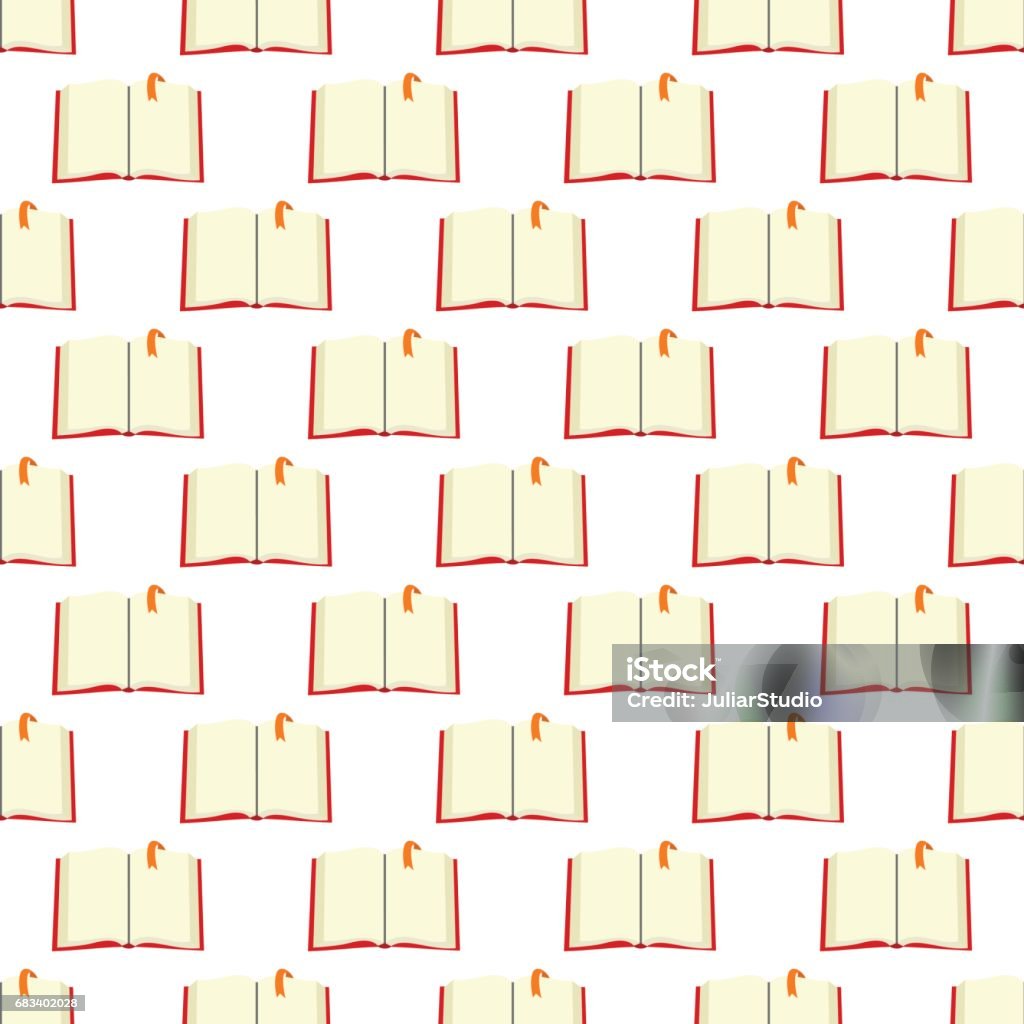 Book Pattern Outlined Book Pattern Seamless Stock Illustration - Download Image Now ...