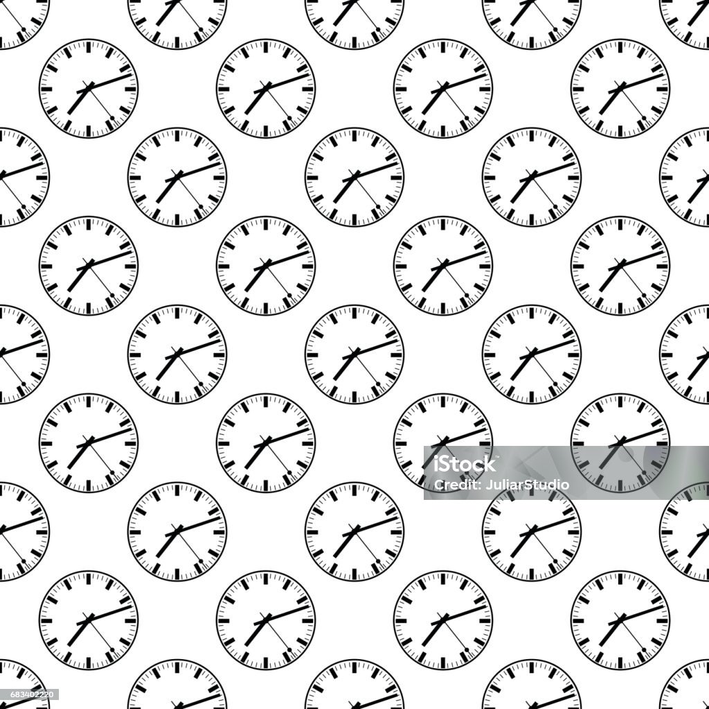Clock Mode Pattern Clock Pattern Seamless Stock Illustration - Download Image Now - Alarm ...