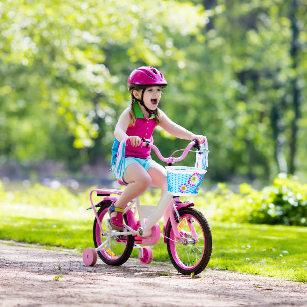 istock Child riding bike. Kid on bicycle. 683411758