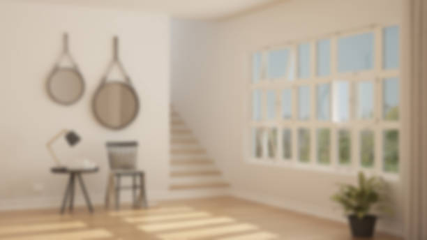 istock Blur background interior design, modern minimalistic lobby, entrance, hallway 683421270