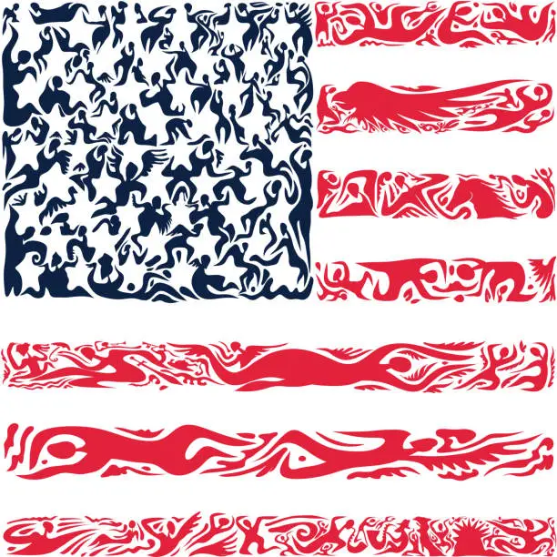 Vector illustration of Abstract United States Of America Flag, American Colors (Vector Art)
