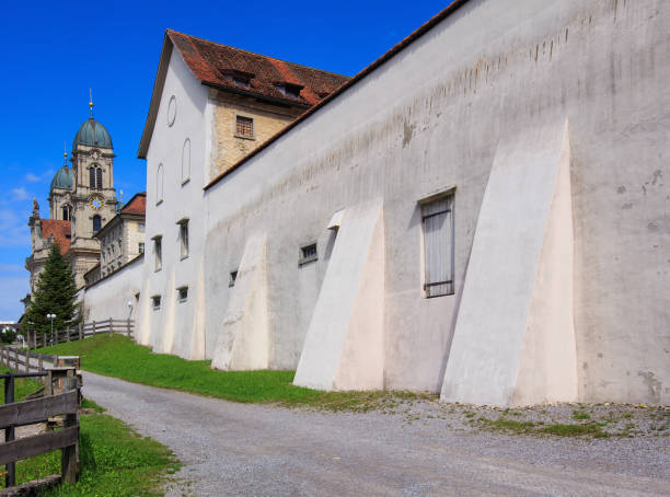 Partial view of the Benedictine Abbey in the town of Einsiedeln in the Swiss canton of Schwyz.