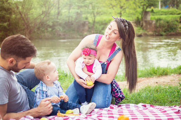 istock Family picnic on the river 683451030