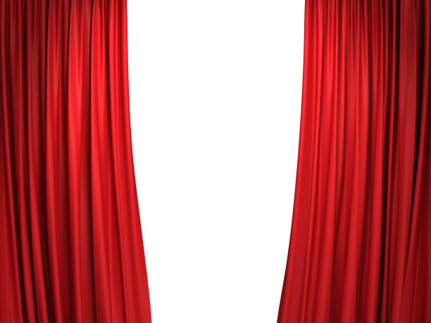 open red stage curtains - curtain stage theater theatrical performance red imagens e fotografias de stock