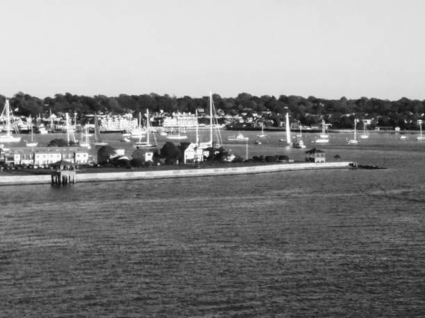 istock black and white photo of harbor 683461874
